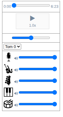 Tela do Apartigi separando voz e instrumentos de uma m&uacute;sica